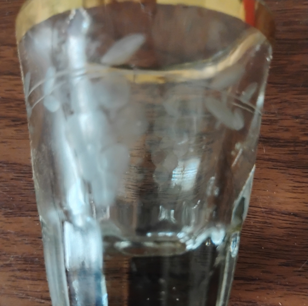 Gold Rimmed Glass Tumbler